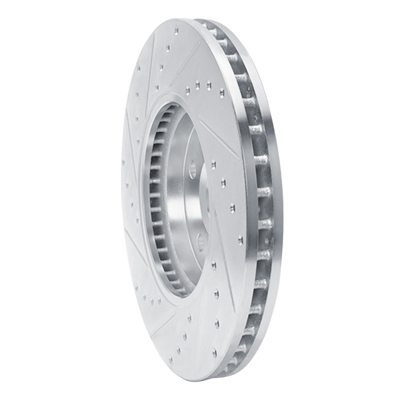 Cadillac CTS Brake Rotor (1) - Front Right - R1 Concepts - Drilled & Slotted - Silver - `08-`14